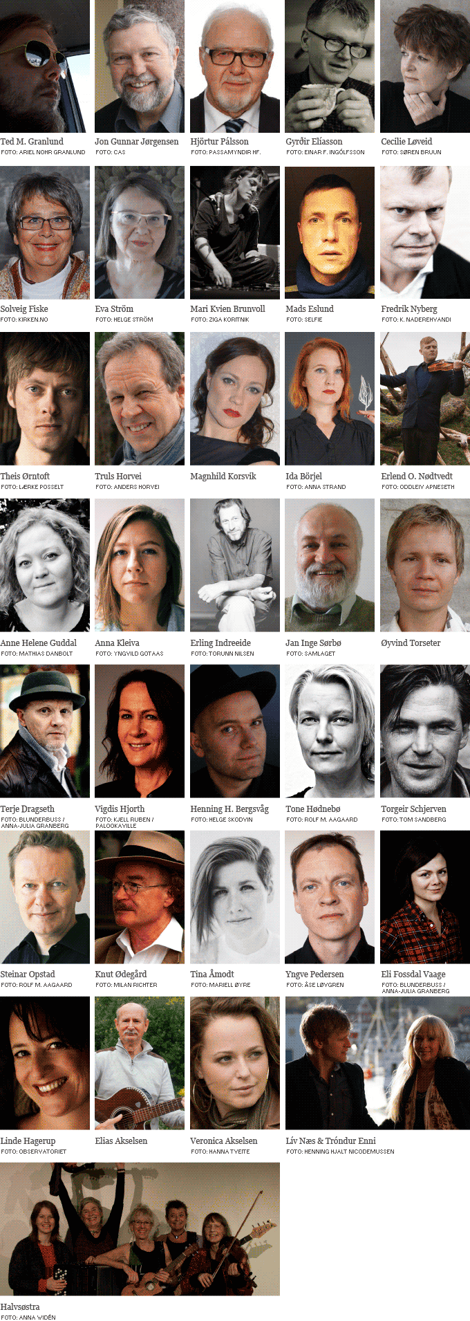 Poetene som kommer til Nordisk samtidspoesifestival | Rolf Jacobsen-dagene 2015